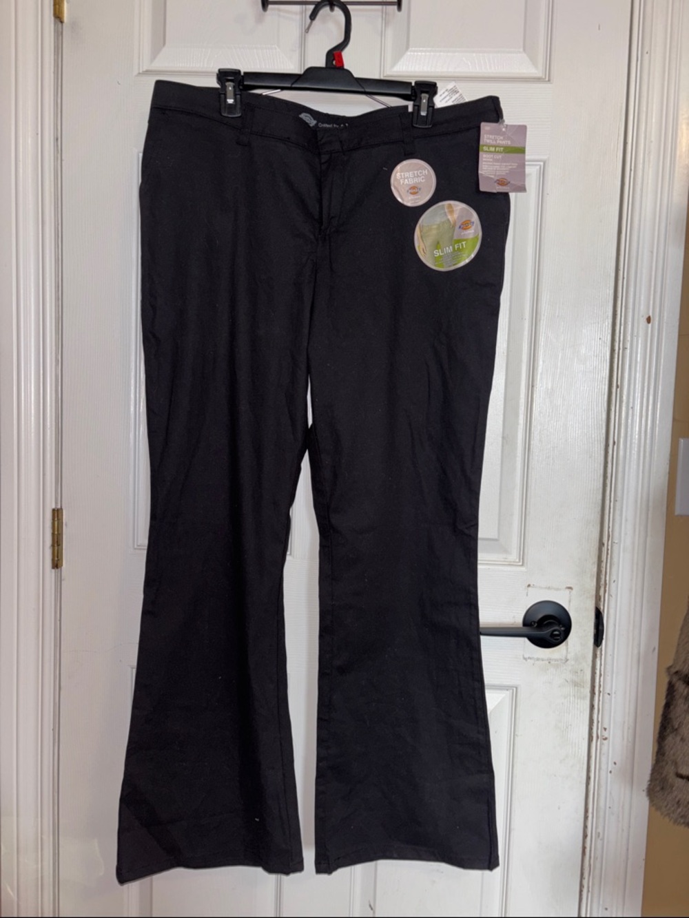 Dickies Black Slim Fit Flare Stretch Pants 16R